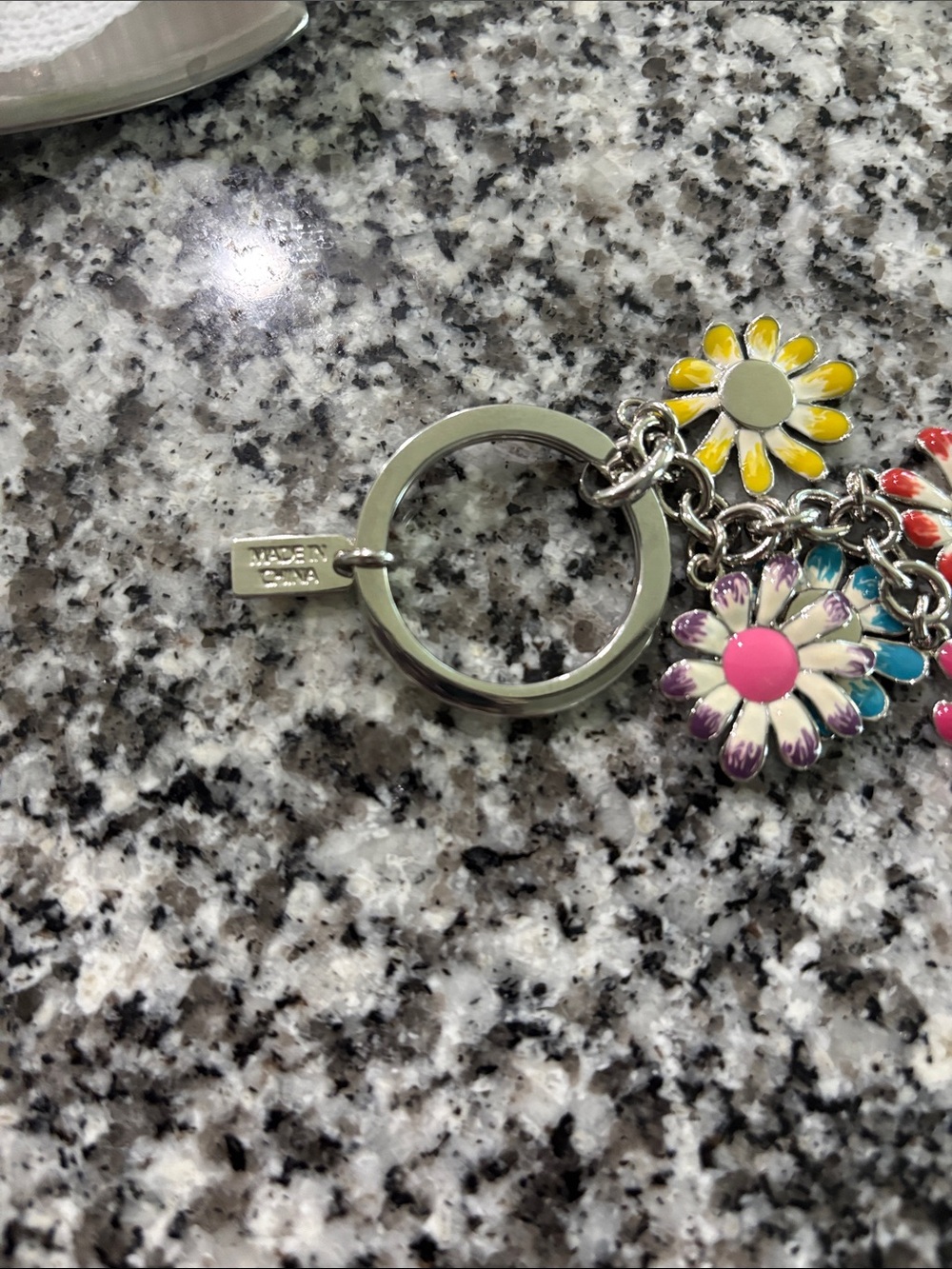 Coach Enamel Daisy Charm Keyring in Yellow, Blue, Purple, Red, Pink - Picture 5 of 7
